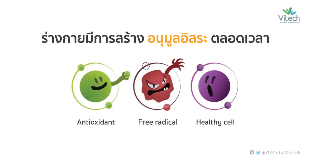 ร่างกายมีการสร้างอนุมูลอิสระตลอดเวลา